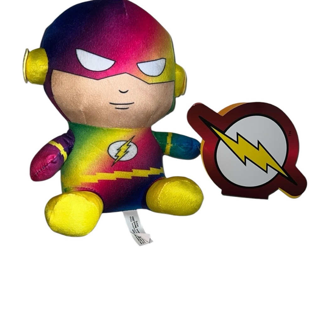 Colorful Superhero Plush Toy the Flash gradient costume 7” collectables nwt